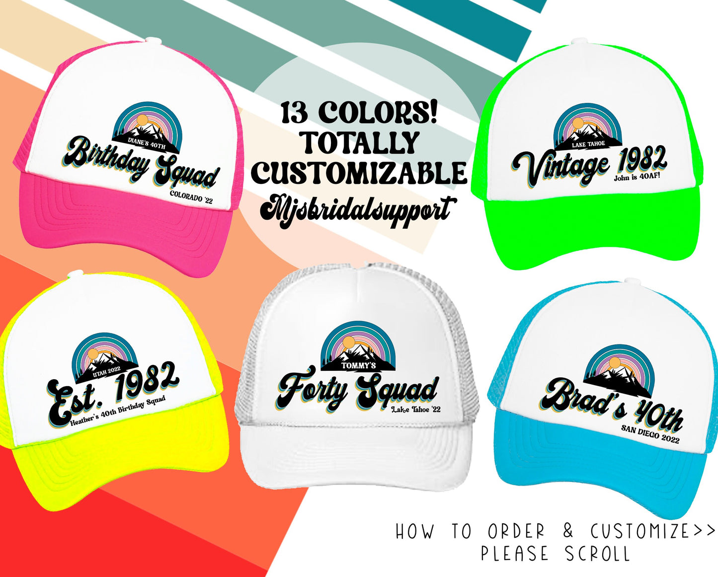 Customizable Retro Mountain Hat – Trucker Style for Outdoor Lovers and Camping