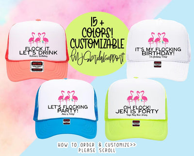 Custom Flamingo Bachelorette Trucker Hats – Personalized Bride & Bridesmaid Party Caps | Beach & Girls Trip Hats (Copy)