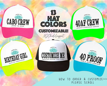 Agave Tequila Birthday Trucker Hats – Custom Tequila Party Hats | Birthday, Bachelorette & Vacation Crew Caps (Copy)