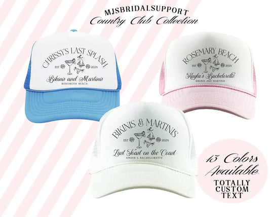 Custom Bikinis & Martinis Trucker Hat – Personalized Bachelorette Party Wifey Era Bach Club Theme (Copy)