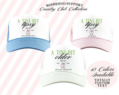 A Tini Bit Older Birthday Hats – Custom Martini Trucker Caps | Milestone Party Hats for 21st, 30th, 40th, 50th