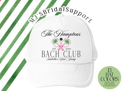 Pickleball Club Bachelorette Hats – Custom Trucker Caps for Bride & Bridesmaid Parties | Preppy Girls Trip Hats