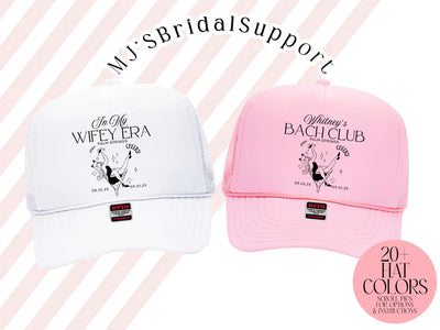 Custom Bikinis & Martinis Trucker Hat – Personalized Bachelorette Party Wifey Era Bach Club Theme