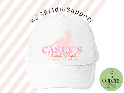 Western Cowgirl Bachelorette Trucker Hat – Custom Bachelorette Party Hats | Bride Tribe Caps Nashville Austin Texas (Copy)