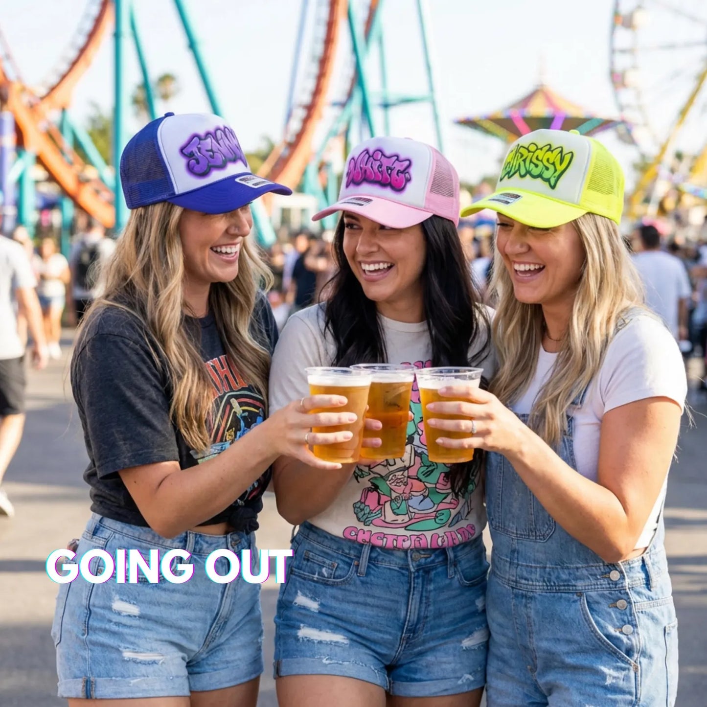 Custom Airbrush Party Hats, Personalized Name Hats for Kids, Airbrush Style, Birthday Party Favors, Bday Party Sports Team Soccer Hats